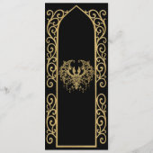 Ornate border black and gold Gothic Wedding Menu メニュー (裏面)