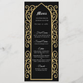 Ornate border black and gold Gothic Wedding Menu メニュー (正面)