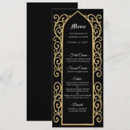 Ornate border black and gold Gothic Wedding Menu メニュー