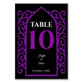 Ornate border black and purple Gothic Wedding テーブルナンバー (裏面)