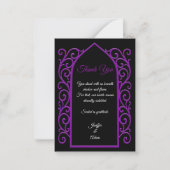 Ornate border black and purple Gothic wedding ノートカード (正面)