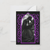Ornate border black and purple Gothic wedding ノートカード (裏面)