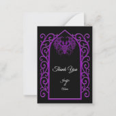 Ornate border black and purple Gothic wedding ノートカード (正面)