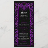 Ornate border black and purple Gothic Wedding Menu メニュー (正面)