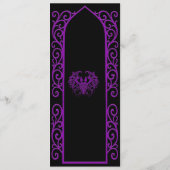 Ornate border black and purple Gothic Wedding Menu メニュー (裏面)