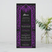 Ornate border black and purple Gothic Wedding Menu メニュー (スタンド正面)
