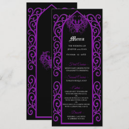 Ornate border black and purple Gothic Wedding Menu メニュー