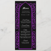 Ornate border black and purple Gothic Wedding Menu メニュー (正面)