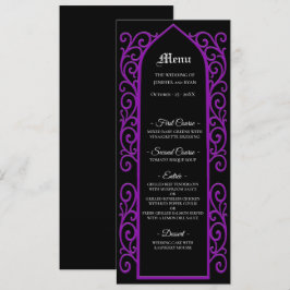 Ornate border black and purple Gothic Wedding Menu メニュー