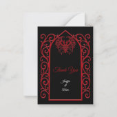 Ornate border black and red Gothic wedding ノートカード (正面)