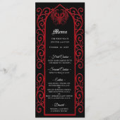 Ornate border black and red Gothic Wedding Menu メニュー (正面)