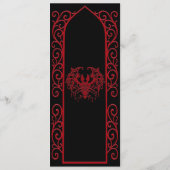 Ornate border black and red Gothic Wedding Menu メニュー (裏面)