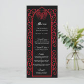 Ornate border black and red Gothic Wedding Menu メニュー (スタンド正面)