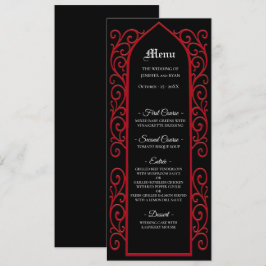 Ornate border black and red Gothic Wedding Menu メニュー