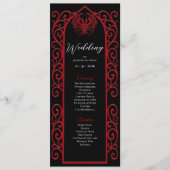 Ornate Border black and red Gothic Wedding Program メニュー (正面)