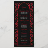 Ornate Border black and red Gothic Wedding Program メニュー (裏面)