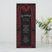 Ornate Border black and red Gothic Wedding Program メニュー (スタンド正面)