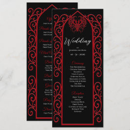 Ornate Border black and red Gothic Wedding Program メニュー