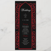 Ornate Border black and red Gothic Wedding Program メニュー (正面)