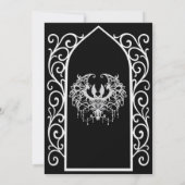Ornate border black and whit wedding save the date 案内状 (裏面)
