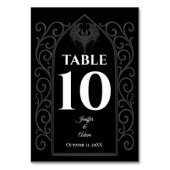 Ornate border black and white Gothic Wedding テーブルナンバー (裏面)