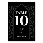 Ornate border black and white Gothic Wedding テーブルナンバー (裏面)