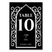Ornate border black and white Gothic Wedding テーブルナンバー (裏面)
