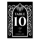 Ornate border black and white Gothic Wedding テーブルナンバー (裏面)
