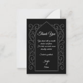 Ornate border black and white Gothic wedding ノートカード (正面)
