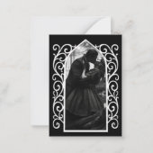 Ornate border black and white Gothic wedding ノートカード (裏面)