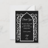 Ornate border black and white Gothic wedding ノートカード (正面)