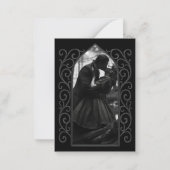 Ornate border black and white Gothic wedding ノートカード (裏面)