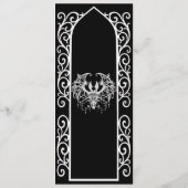 Ornate border black and white Gothic Wedding Menu メニュー (裏面)