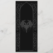 Ornate border black and white Gothic Wedding Menu メニュー (裏面)