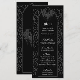 Ornate border black and white Gothic Wedding Menu メニュー