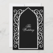 Ornate border black Gothic wedding Invitation 招待状 (裏面)