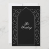 Ornate border black Gothic wedding Invitation 招待状 (裏面)