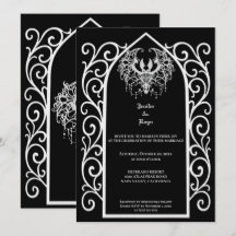 Ornate border Gothic wedding Invitation