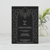 Ornate border Gothic wedding Invitation 招待状 (スタンド正面)