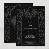 Ornate border Gothic wedding Invitation 招待状 (正面/裏面)