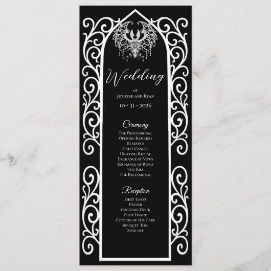 Ornate border Gothic Wedding Program メニュー (正面)