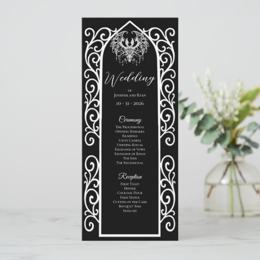 Ornate border Gothic Wedding Program メニュー (スタンド正面)