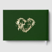 Ornate Border & Heart - Emerald ゲストブック (裏面)