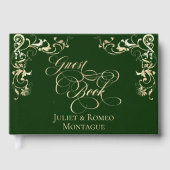 Ornate Border & Heart - Emerald ゲストブック (正面)