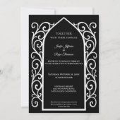 Ornate border Photo Gothic wedding Invitation 招待状 (正面)