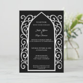 Ornate border Photo Gothic wedding Invitation 招待状 (スタンド正面)