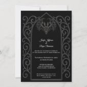 Ornate border Photo Gothic wedding Invitation 招待状 (正面)