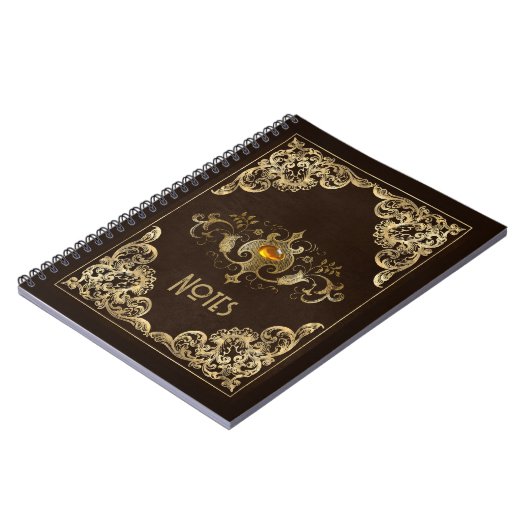 Ornate Brown and Gold Frame Notebook ノートブック (左側)