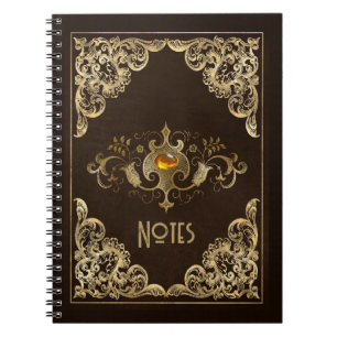 Ornate Brown and Gold Frame Notebook ノートブック