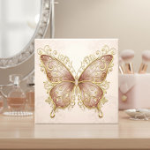 Ornate Butterfly Pat#5 Rose Gold ID1222 タイル